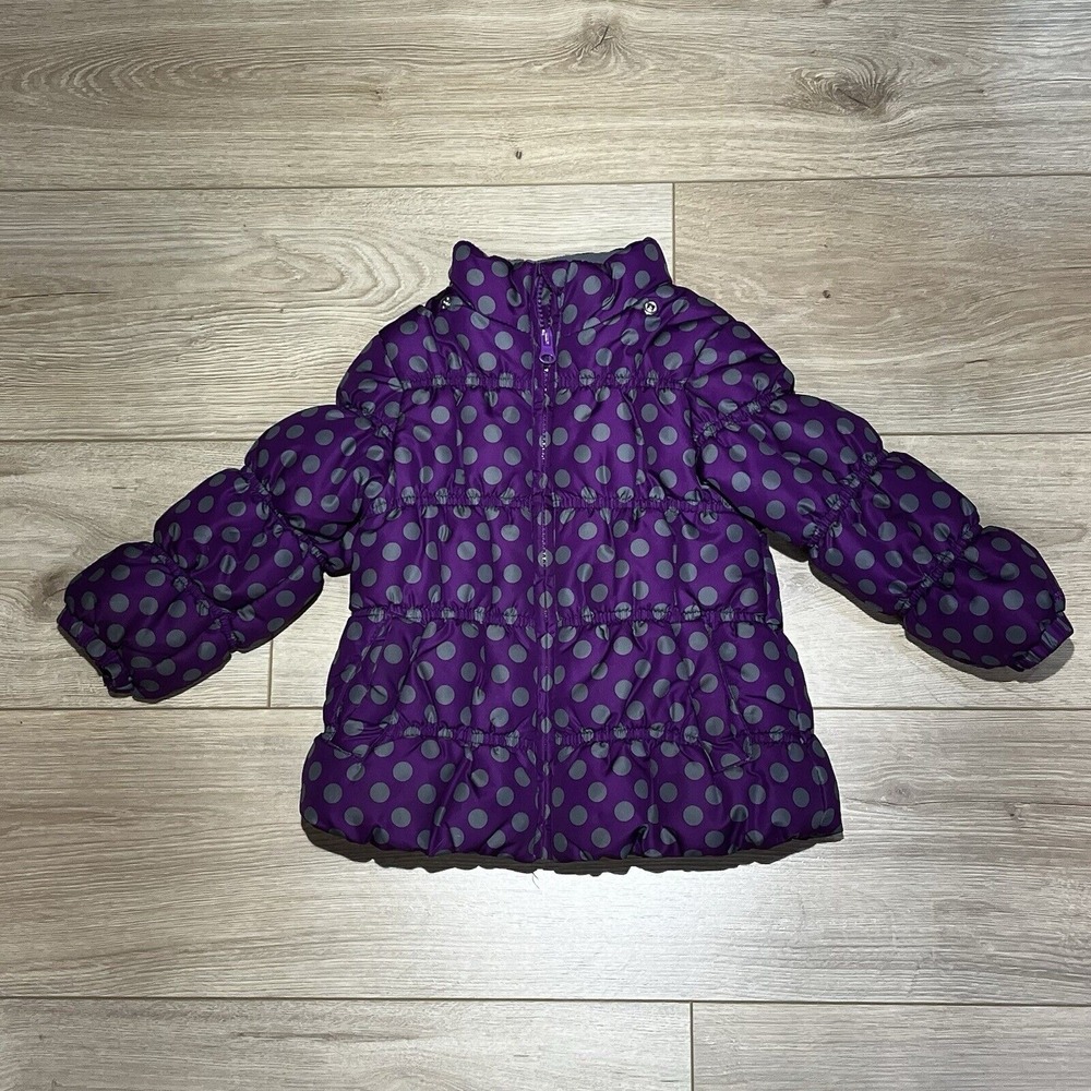 Carters Puffer Coat 36 Months Purple Polka Dot Winter Warm‎ Padded Jacket